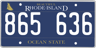 RI license plate 865636