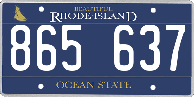 RI license plate 865637