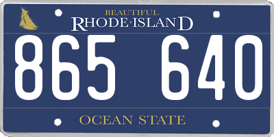 RI license plate 865640