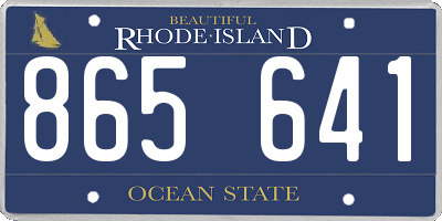 RI license plate 865641