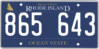 RI license plate 865643