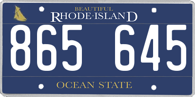 RI license plate 865645