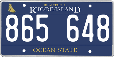 RI license plate 865648