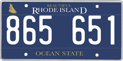 RI license plate 865651