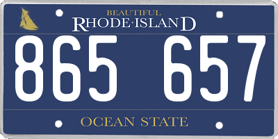 RI license plate 865657