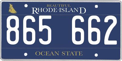 RI license plate 865662