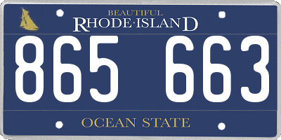 RI license plate 865663