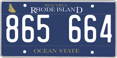 RI license plate 865664
