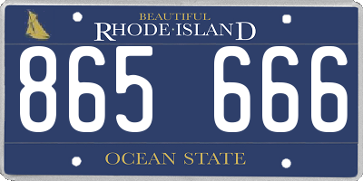 RI license plate 865666