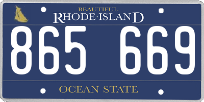 RI license plate 865669