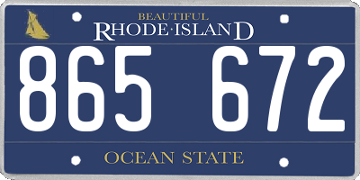 RI license plate 865672