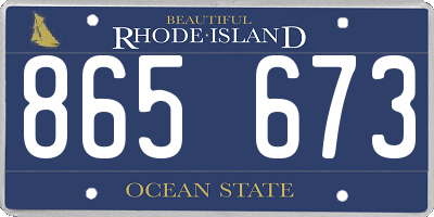 RI license plate 865673