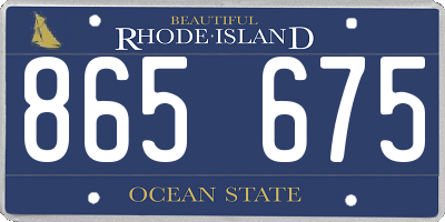 RI license plate 865675