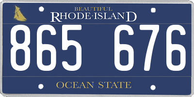 RI license plate 865676