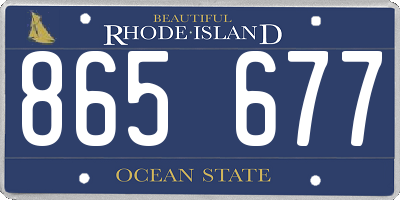 RI license plate 865677