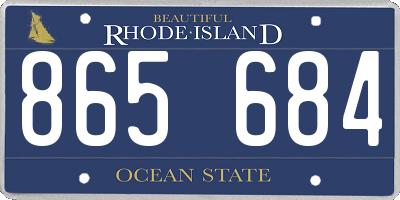 RI license plate 865684