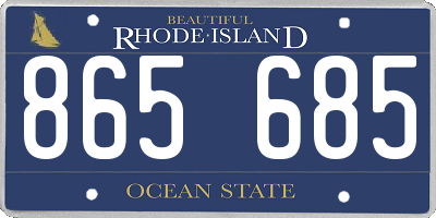 RI license plate 865685
