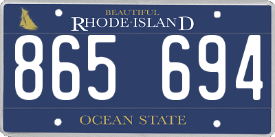 RI license plate 865694