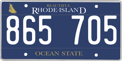 RI license plate 865705