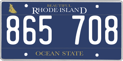 RI license plate 865708
