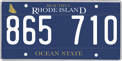 RI license plate 865710