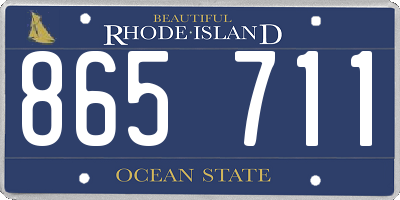 RI license plate 865711