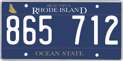 RI license plate 865712