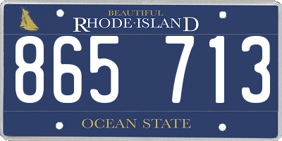 RI license plate 865713