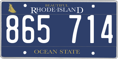 RI license plate 865714