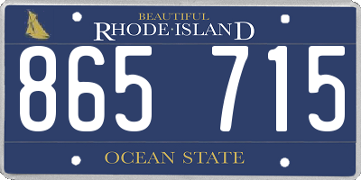 RI license plate 865715