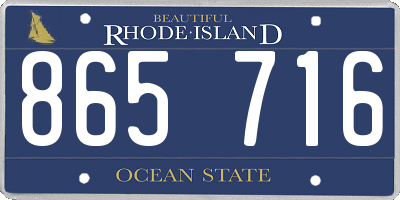 RI license plate 865716
