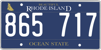 RI license plate 865717