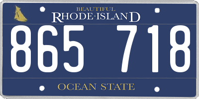 RI license plate 865718