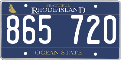 RI license plate 865720