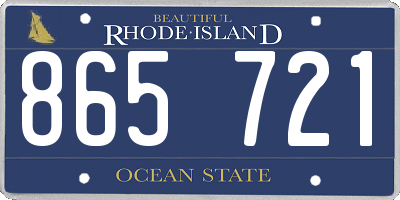 RI license plate 865721
