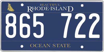 RI license plate 865722