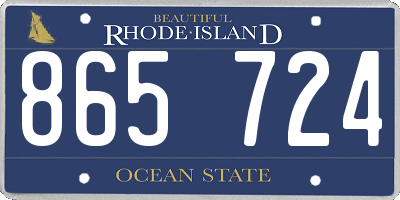 RI license plate 865724