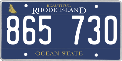 RI license plate 865730