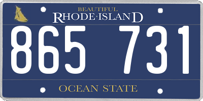 RI license plate 865731