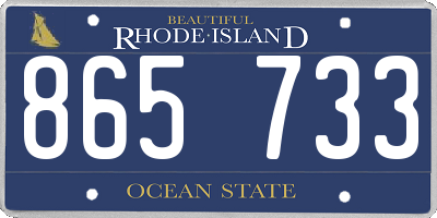 RI license plate 865733