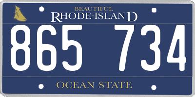 RI license plate 865734