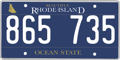 RI license plate 865735