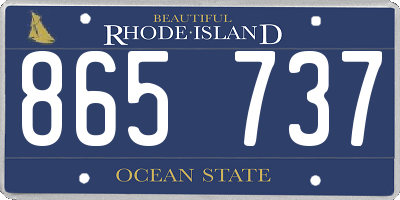RI license plate 865737