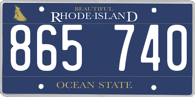 RI license plate 865740