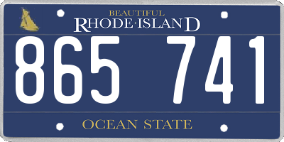 RI license plate 865741