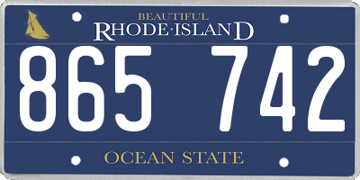 RI license plate 865742