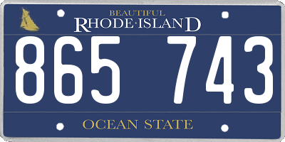 RI license plate 865743