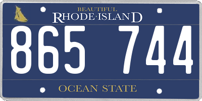 RI license plate 865744