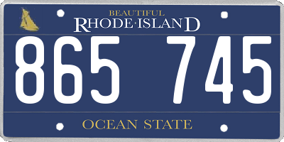 RI license plate 865745