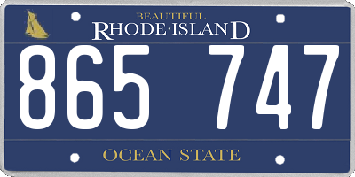 RI license plate 865747
